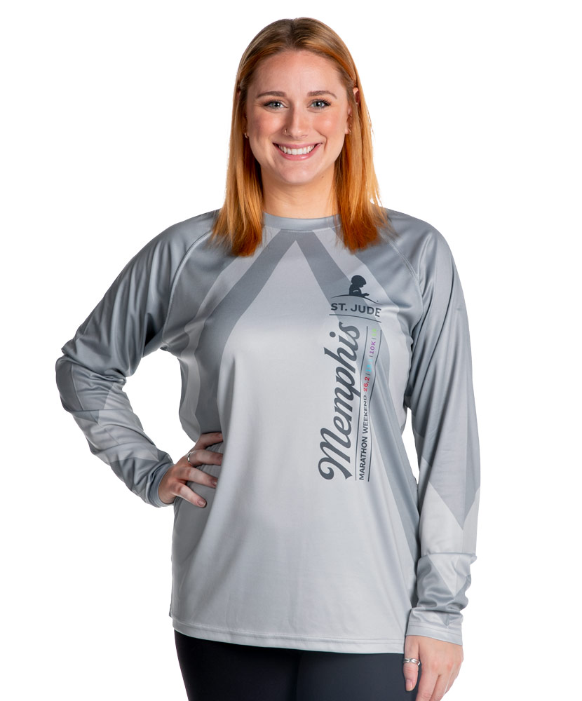 Unisex Long Sleeve Sublimated Performance Shirt Grey